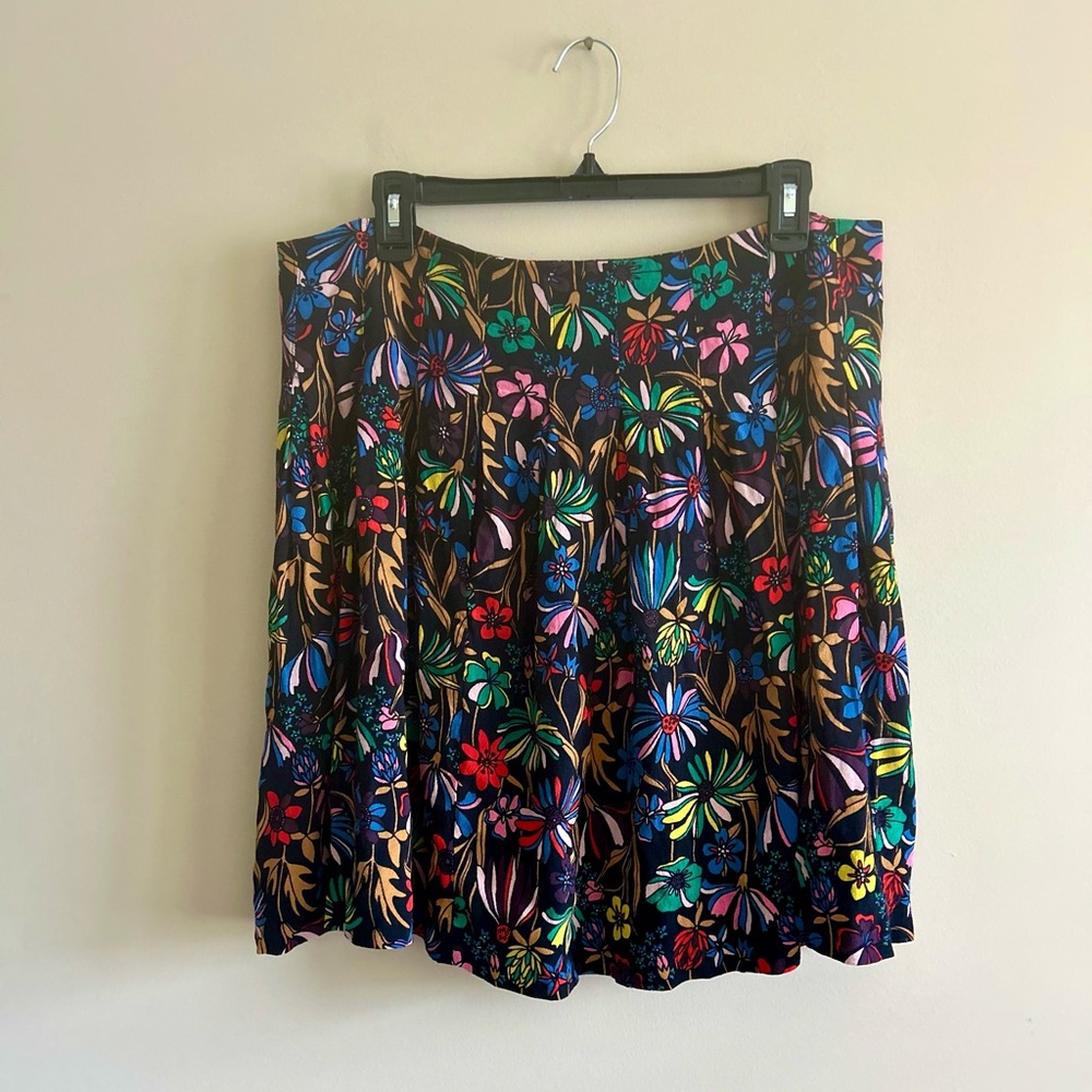 Boden | Black Floral Mini Skirt, Size 10